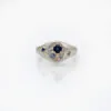 Fi Mehra Blue Sapphire & Diamond Starburst Signet Ring