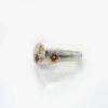 Fi Mehra – Orange Sapphire & Diamond Starburst Signet Ring (Large)