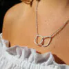 Silver Interlocking Droplet Necklace
