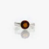 Handmade Silver Rustic Ring with Maderia Citrine