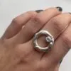 Handmade Silver Halo Ring With Aquamarine
