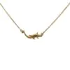 Alex Monroe Crocodile Necklace (Silver/Gold)