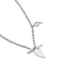 Chambers & Beau – T-Bar Lovelock Necklace With Angel Wing (Silver)