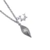 Chambers & Beau C- Celestial Tear Drop Necklace with Super Nova Charm (Silver)