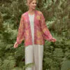 Powder Tropical Toile Kimono Jacket – Pineapple & Fuchsia