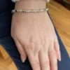 Three Silver Bead Bracelet with Rolled Gold Tubes