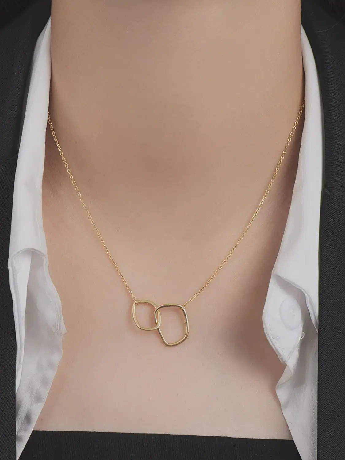 Diamond Cluster Necklace in 14k Gold – Alef Bet by Paula