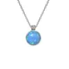 Round Blue Opalite and CZ Silver Neclace