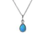 Teardrop Blue Opalite & CZ Silver Necklace