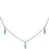Marquis Set Hanging Opalite & Silver Necklace