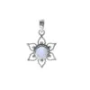 Silver and Rainbow Moonstone Flower Necklace