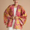 Powder Tropical Toile Kimono Jacket – Pineapple & Fuchsia