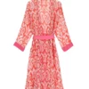 One Hundred Stars Dressing Gown Ikat Pink