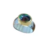 Black Opal Ring set in 9ct Gold on Silver Band