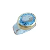 Swiss Blue Topaz Statement Ring set in 9ct Gold on Silver Band