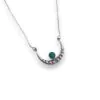 Crescent Cut-Out Necklace (Various Gems Available)