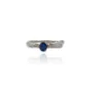 Fi Mehra Blue Sapphire Set in 9ct Gold Ring Silver Band