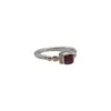 Fi Mehra Red Spinel Ring With 9ct Gold Granulation on Silver Band