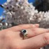 Adele Taylor Ring Blue Diamond with Blue Diamond Satellites