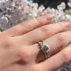 Adele Taylor Ring Grey Diamond with Satellite Diamonds