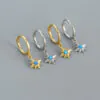 Opal Star Huggies (Silver/Gold-Plated)
