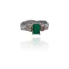 Fi Mehra Emerald & Diamond Ring (9ct Gold/Silver)
