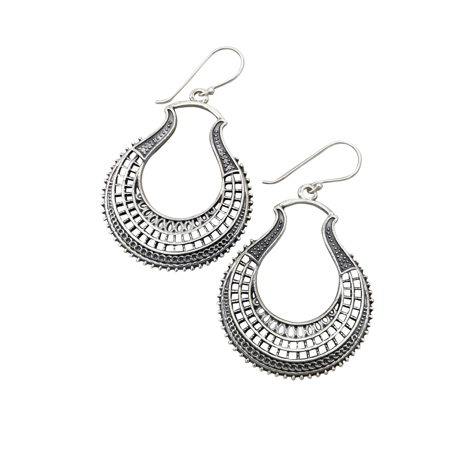 Silver Statement Earrings Armed & Handmade Jewellery UK