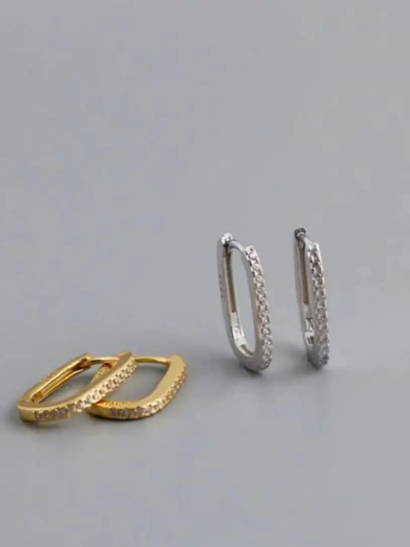 YUEFAN-925-Sterling-Silver-Cubic-Zirconia-White-Geometric-Dainty-Huggie-Earring (2)