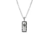 Shooting Star/Sword Detail Rectangle Pendant (Silver & Gold Plate)
