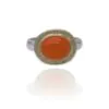 18ct Gold & Silver Cabochon Fire Opal Ring