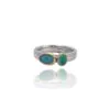 18ct Gold & Silver Opal And Emerald Ring