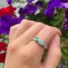 18ct Gold & Silver Opal And Emerald Ring