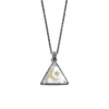Acanthus – Oxidised Silver Triangle With Moon & Star Charm & Mini Diamond