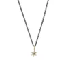 Acanthus – 14ct Gold North Star Charm Necklace on Oxidised Silver Chain