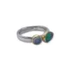 Moonstone And Teardrop Tourmaline Ring 18ct Gold & Silver
