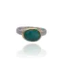 18ct Gold & Silver Faceted Emerald Ring