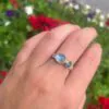 Rainbow Moonstone And Blue Tourmaline Ring