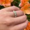 Rose-cut Diamond And Opal Ring