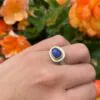 Silver & 18ct Gold Faceted Tanzanite Ring