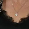 Rhombus Necklace With A Crystal Centre
