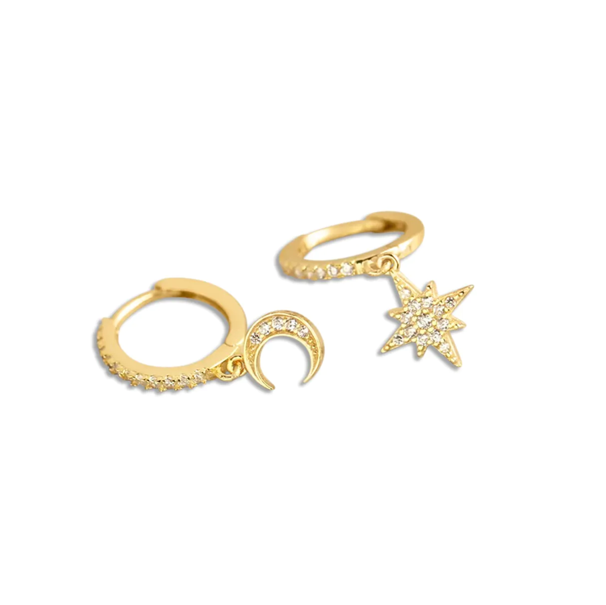 moon and star sparkle gold