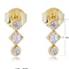 1-Pair-Simple-Style-Round-Rhombus-Sterling-Silver-Plating-Inlay-Zircon-Ear-Studs-display-picture-5