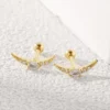 Crystal Crescent Moon Labret Single Earring