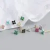 Crystal Flower Studs (Various Colours)