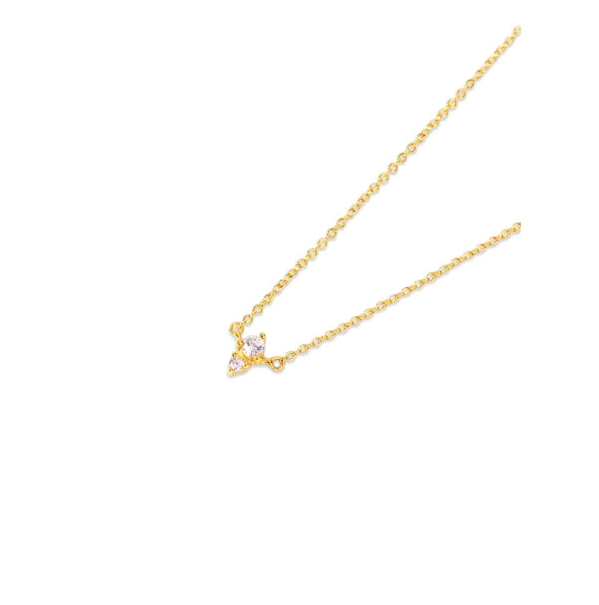 Crystal Crescent Moon Lariat Necklace in Gold