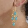 Fountain Gemstone Earrings Chalcedony