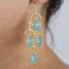 Fountain Gemstone Earrings Chalcedony