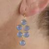 Artemis Gemstone Drop Earrings Sky Blue Chalcedony