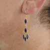 Gemstone 5 Drop Faceted Earrings Lapis