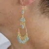 Chandelier Gemstone Earrings Cornflower Blue Chalcedony